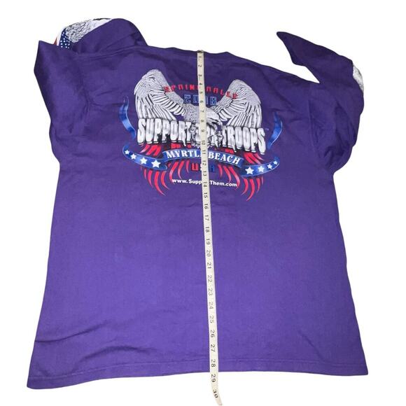 Vintage Harley Rally 2006 Support Our Troops Long Sleeve T-shirt Myrtle Beach LG - Picture 7 of 10